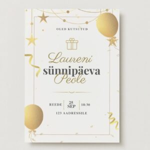 Digitaalne sünnipäevakutse "kuldne"