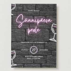 Digitaalne sünnipäevakutse "neon"