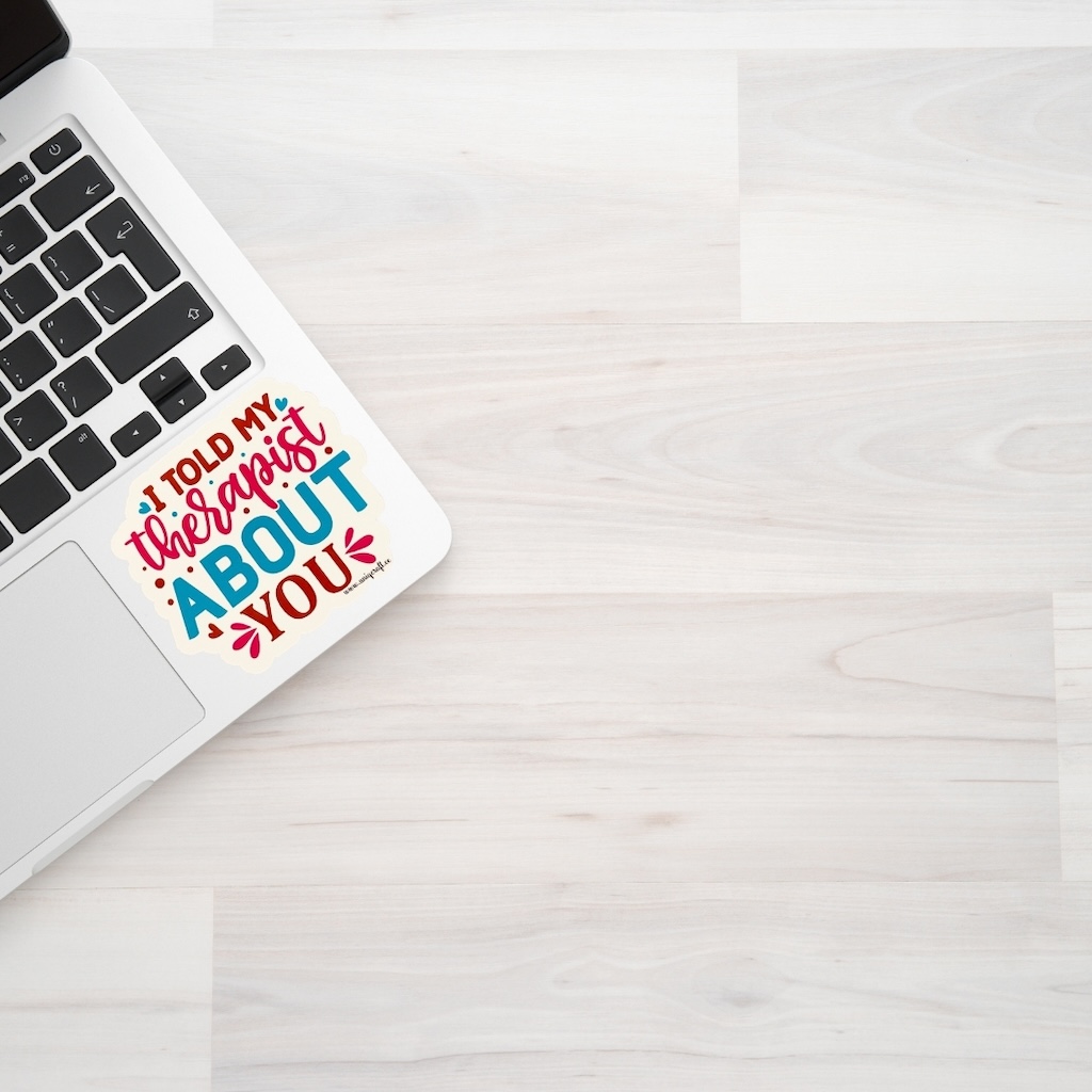 Vinüülkleebis "About"