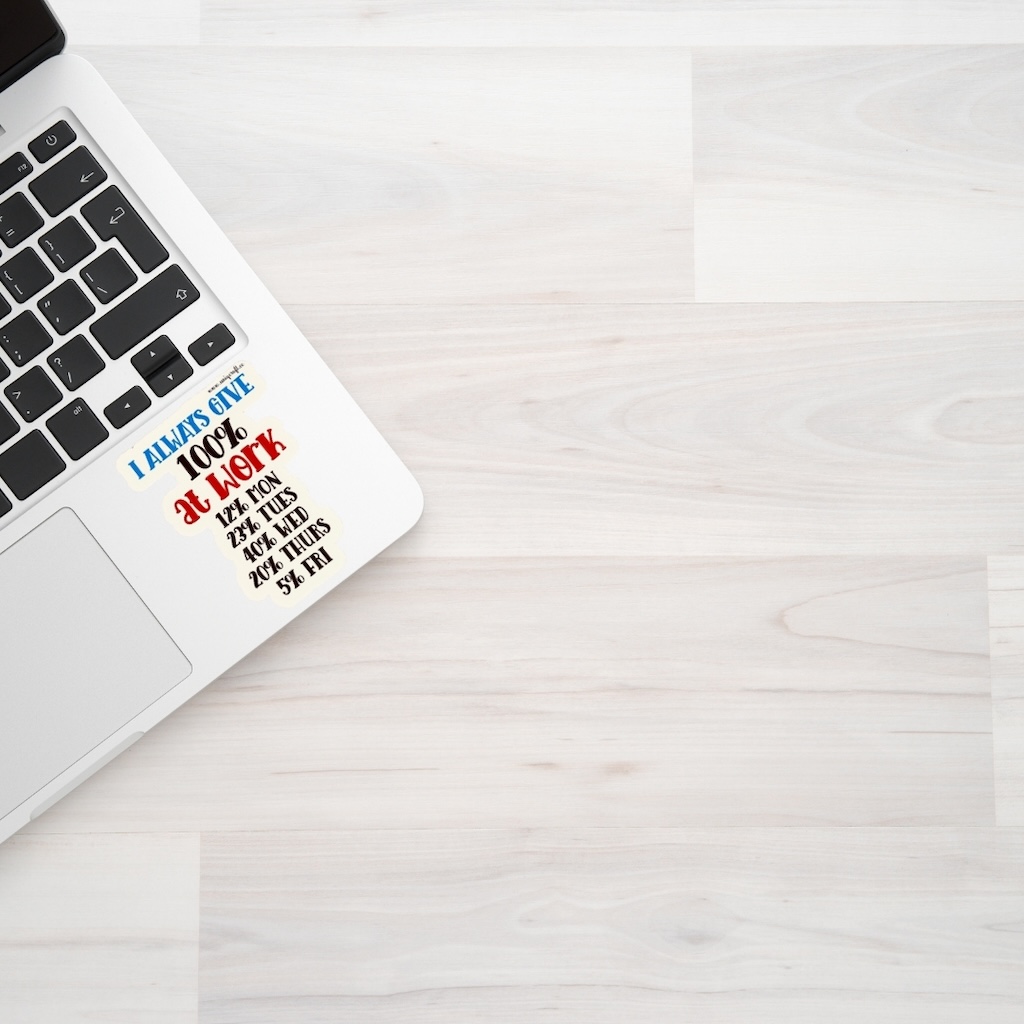 Vinüülkleebis "at work"