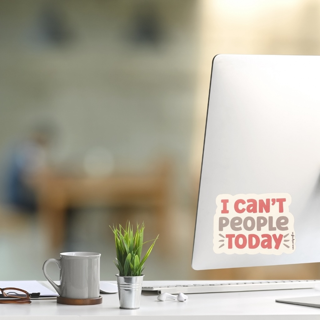 Vinüülkleebis "i can't"