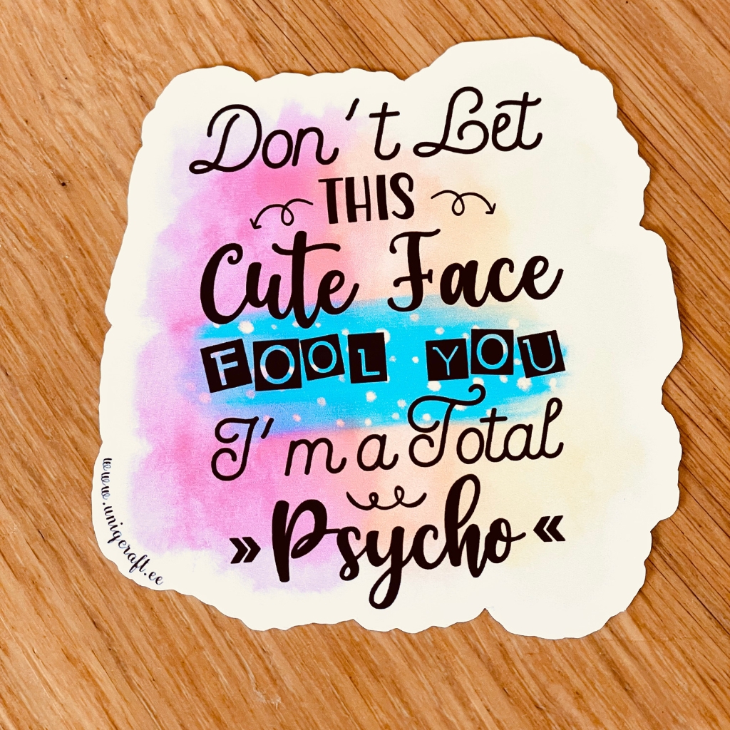 Vinüülkleebis "cute face" - Image 2