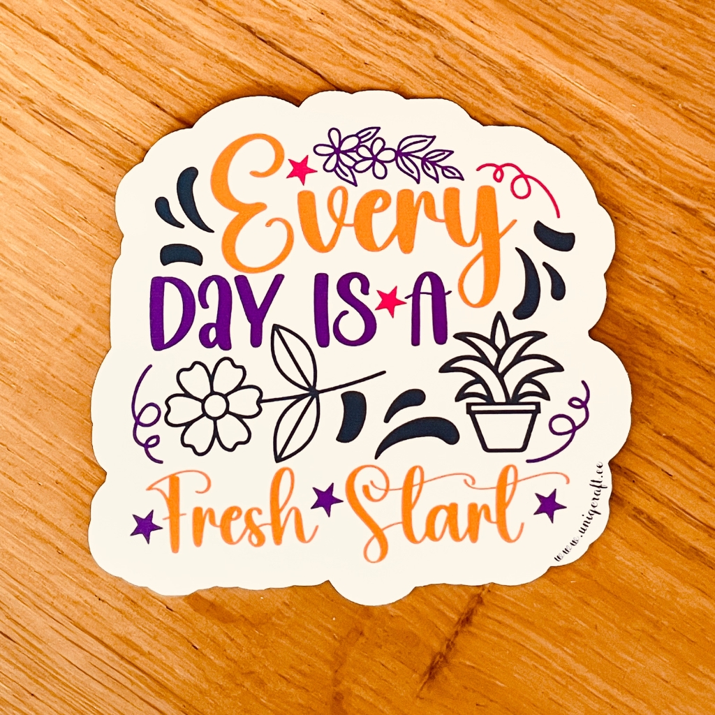 Vinüülkleebis "fresh start" - Image 2