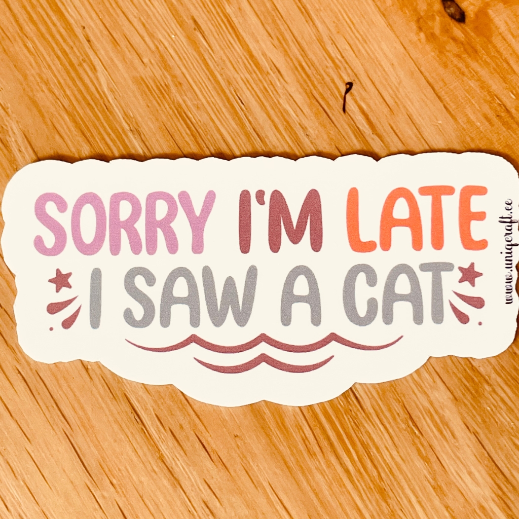 Vinüülkleebis "i'm late" - Image 2