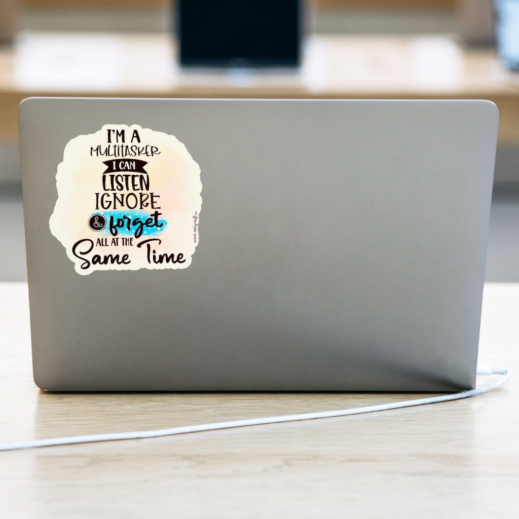 Vinüülkleebis "multitasker"